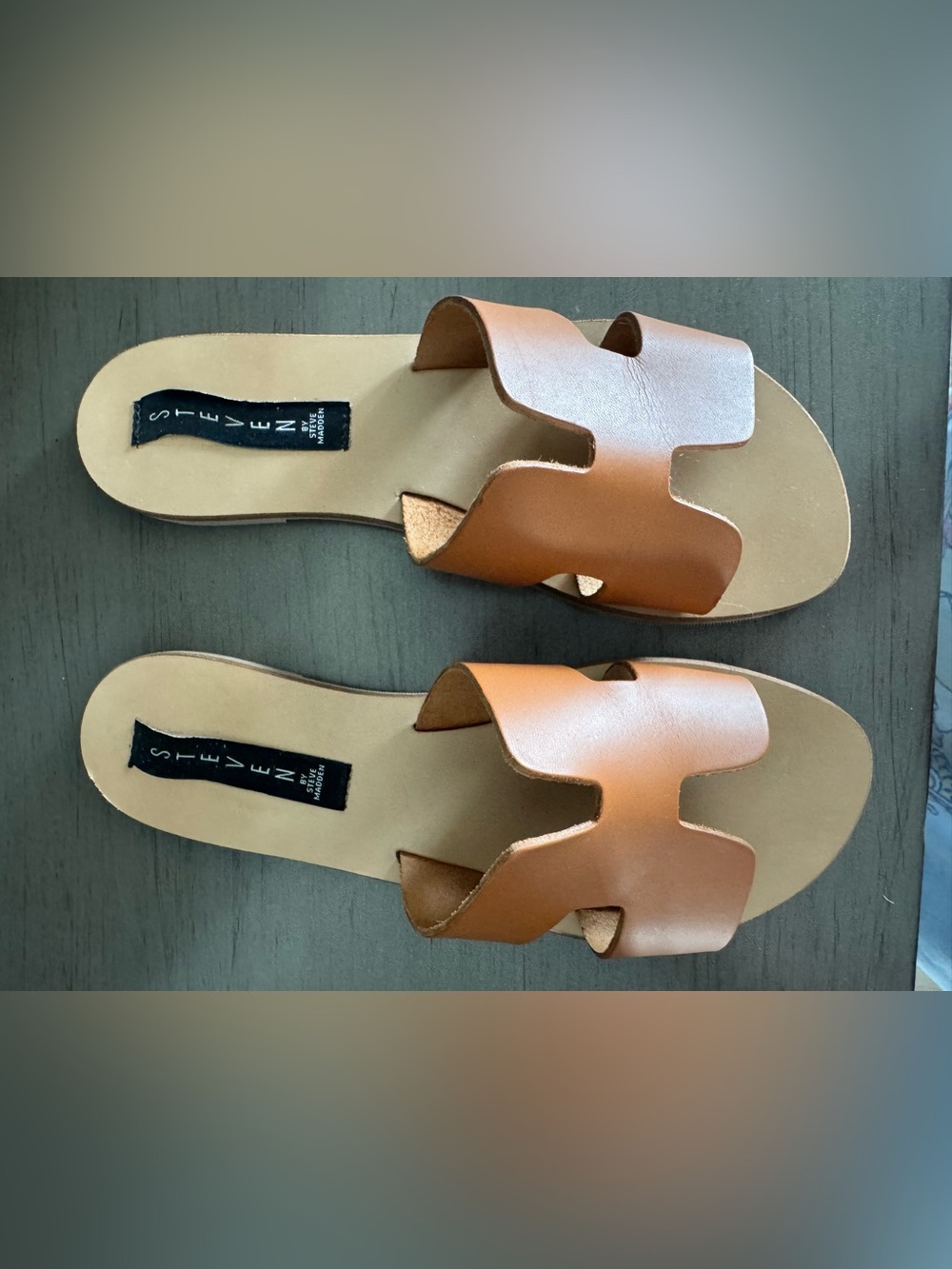 Steve Madden Women’s Brown Leather Slide Mules